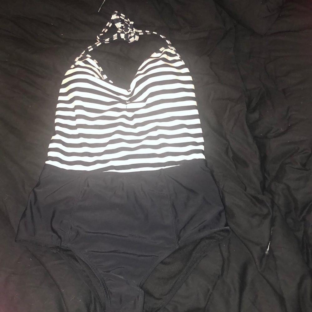 Charlotte Russe B&W  one piece bathing suit